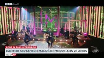 O cantor sertanejo Maurílio, que fazia dupla com Luiza, morreu aos 28 anos. Artistas prestaram homenagens nas redes sociais.