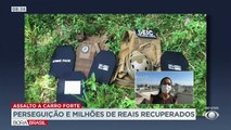 Assalto a um carro forte perto de Porto Alegre teve perseguição, tiroteio, dois presos e mais de três milhões de reais recuperados.