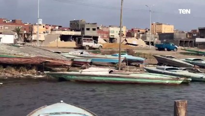 توقف حركة الصيد ببحيرة البرلس بكفر الشيخ بسبب الطقس السيئ