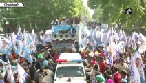 AAP conducts 'Vijay Yatra' after victory in Chandigarh Municipal Corporation elections