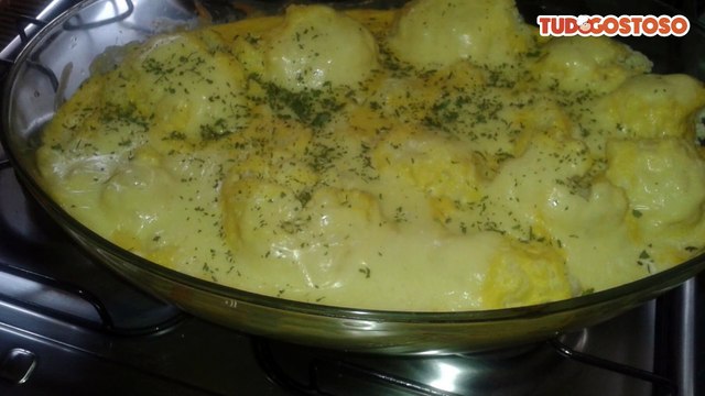 Couve-flor ao forno com creme de milho