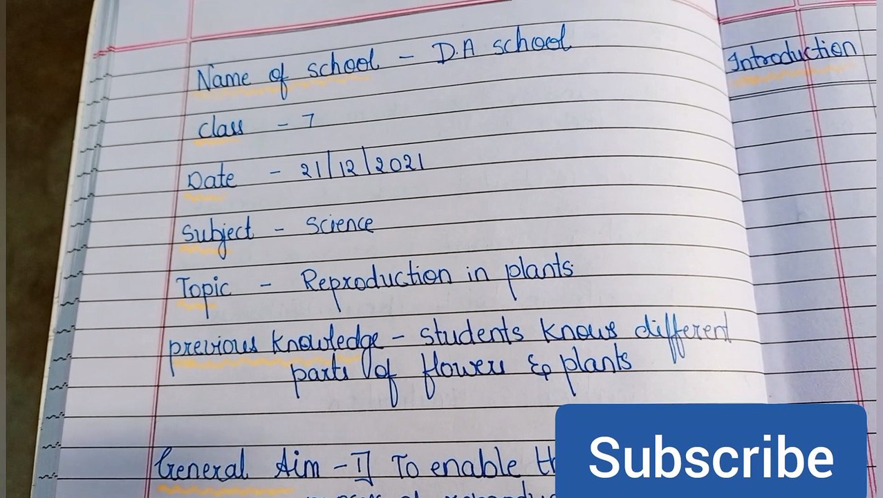 Reproduction in plants / science lesson plan
