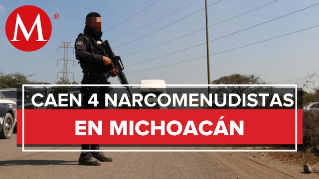Detienen a 4 presuntos narcomenudistas de sexo masculino en Michoacán