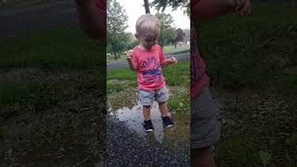 Perfect Puddle Soaks Playful Kid