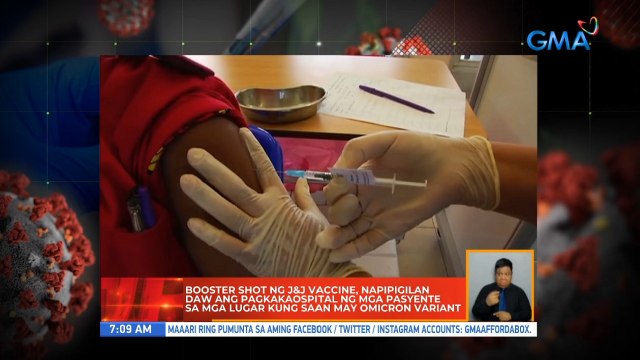 Booster shot ng J&J vaccine, napipigilan daw ang pagkakaospital ng mga pasyente sa mga lugar kung saan may Omicron variant | UB