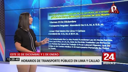 Año Nuevo: sepa el horario especial del transporte público para el 31 de diciembre y 1 de enero