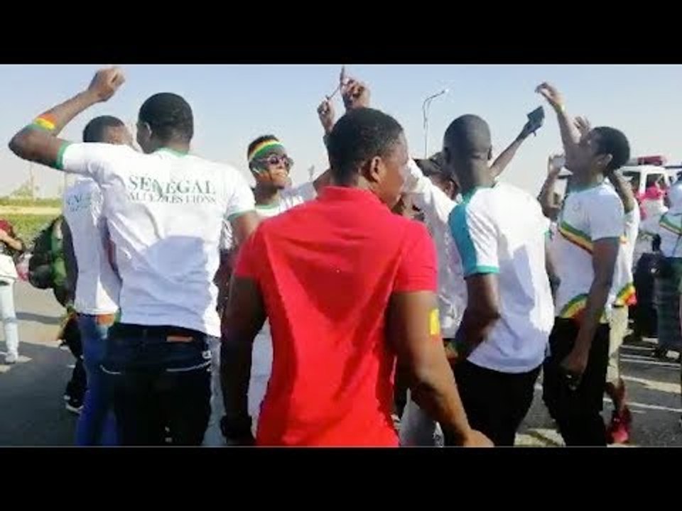 توافد جماهير السنغال على الأتوبيسات المتجهة إلى الدفاع الجوي
