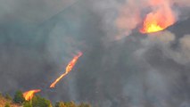 Volcano lava floating//volcano eruption//