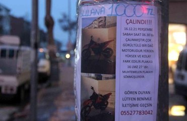 Motosiklet hırsızlığı kamerada, sahibi bulana bin lira ödül verecek