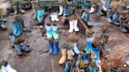 Welly boot garden at St Monans