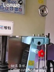 collar cutting machine, and the engineer put up the cloth and debug the live video.