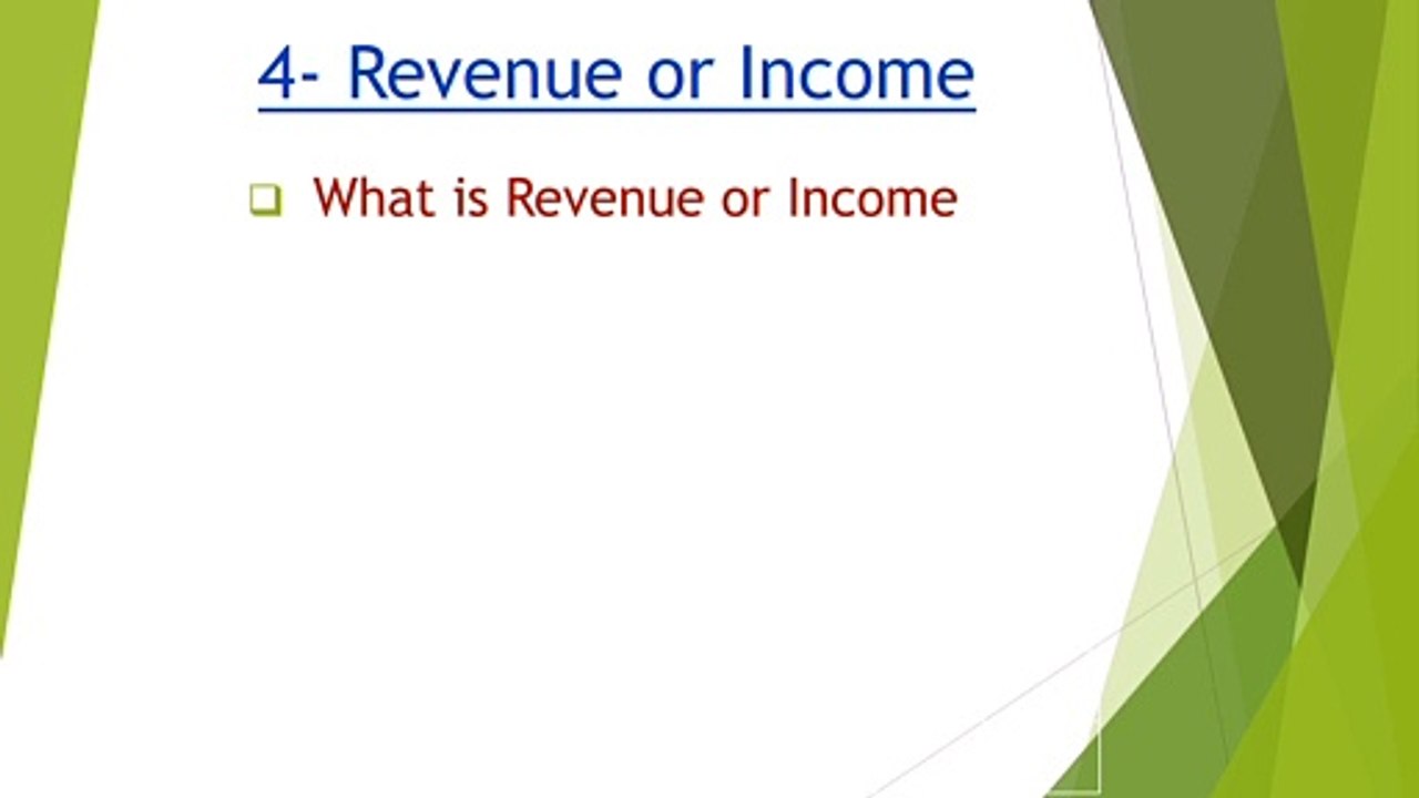 Double Entry Bookkeeping -  Revenue or Income