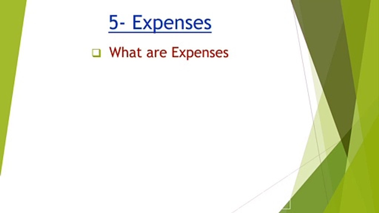 Double Entry Bookkeeping -  Expenses
