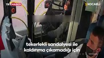 Kocaeli'de otobüs şoföründen engelliye yardım eli
