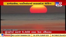 Visuals from Dwarka of Sun setting at for the last time this year _ TV9News