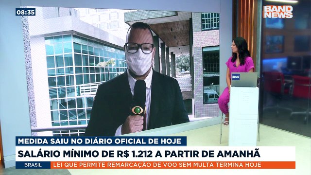 O valor do salário mínimo a partir de janeiro de 2022 será de mil duzentos e doze reais. A medida foi publicada hoje no Diário Oficial.