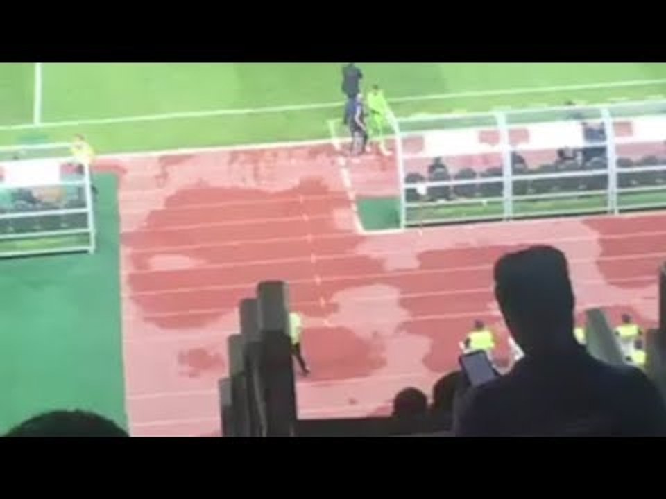 خروج أحمد الشناوي حارس بيراميدز مصابا أمام الأهلي