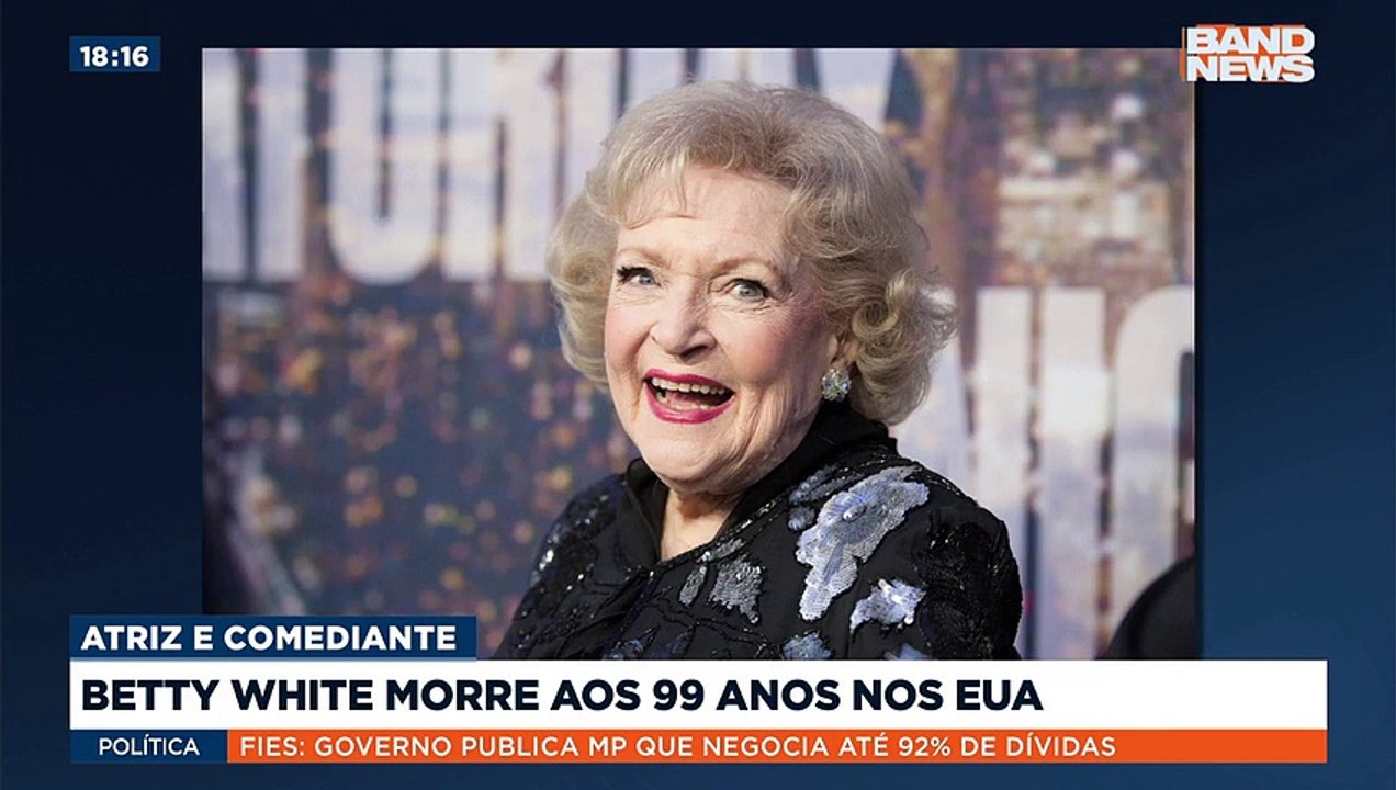 A atriz e comediante Betty White morreu aos 99 anos nos Estados Unidos.Saiba mais em youtube.com.br/bandjornalismo#BandNews20anos #EUA #BettyWhite