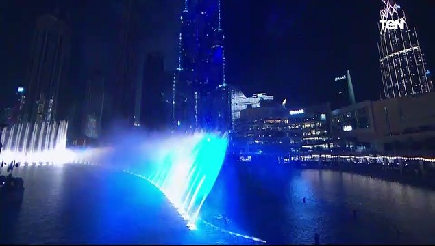 احتفالات دبي بالالعاب النارية في يرج خليفة بالعام الجديد