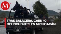 10 miembros de célula delictiva fueron detenidos por enfrentamiento en Michoacán