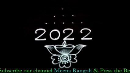 Diya rangoli design for new year 2022 - vilakku kolam for new year - deepam muggulu