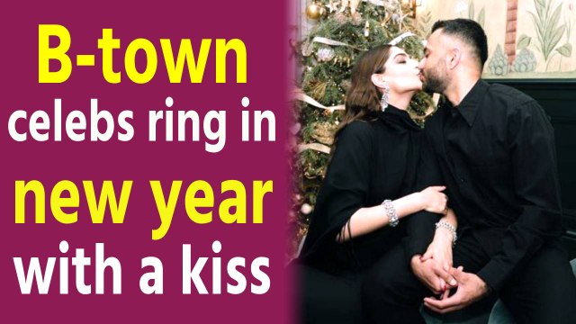 Sonam Kapoor- Anand Ahuja, Neha Dhupia-Angad Bedi ring in the New Year with a kiss