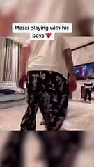 Messi Playing Fotball With Sons