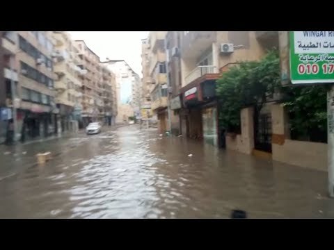 أمطار غزيرة تعاود السقوط على الإسكندرية مصحوبة برياح باردة