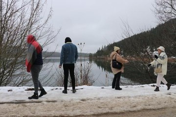 Abant'ta yılın ilk gününde ziyaretçi yoğunluğu