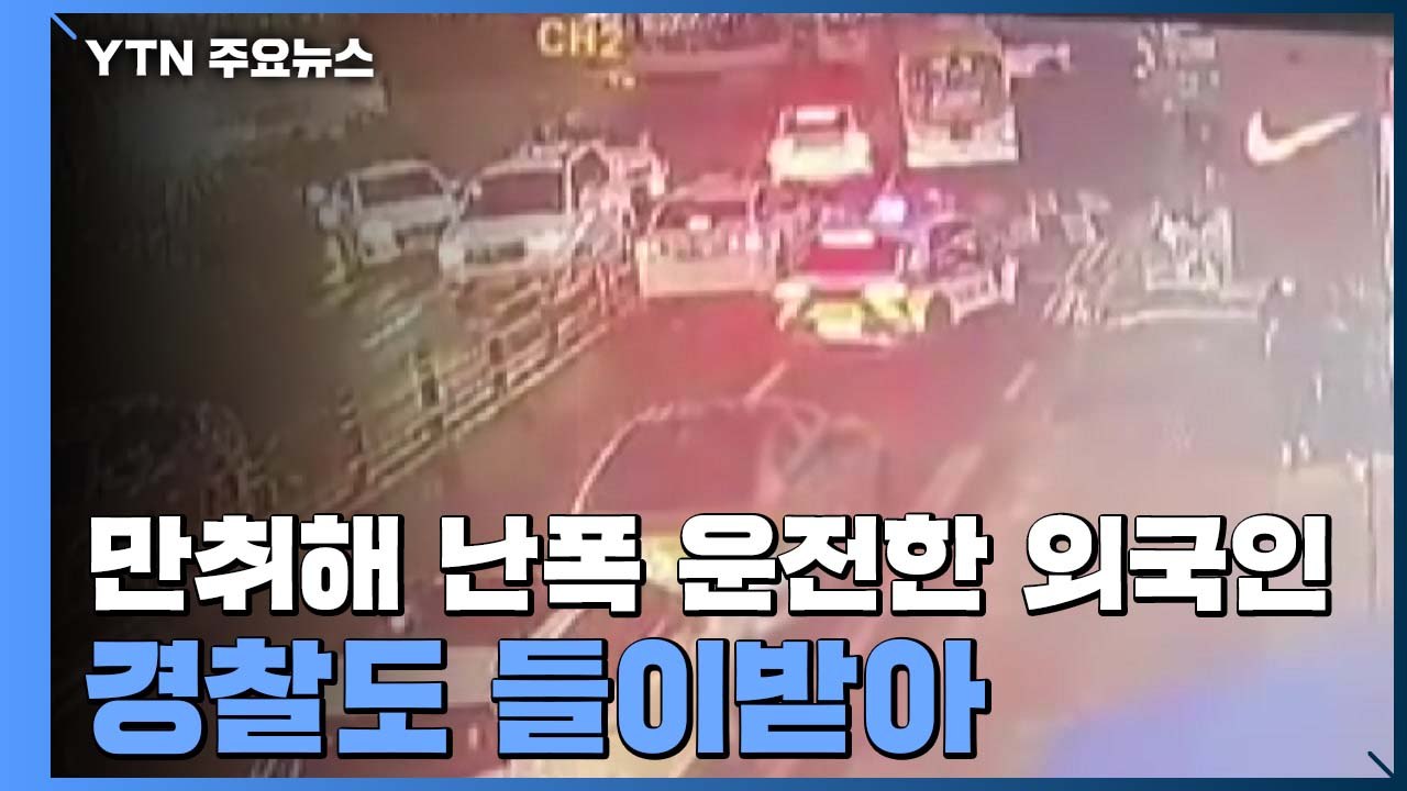 만취해 난폭 운전한 외국인 검거...출동한 경찰도 들이받아 / YTN
