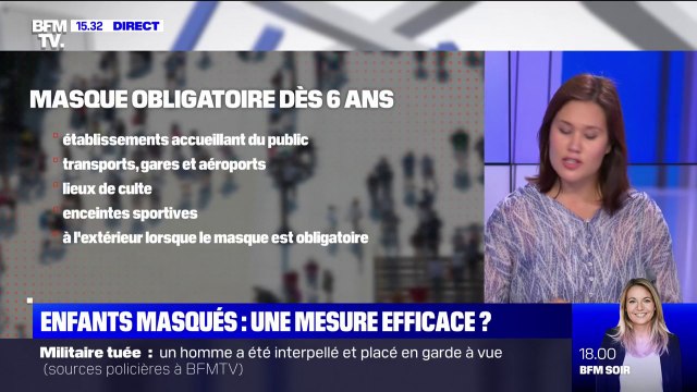Covid-19: le port du masque obligatoire dès 6 ans dans certains lieux publics à partir de lundi