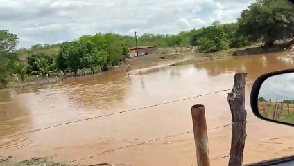 下载视频: Moradores ficam ilhados após rio transbordar com chuvas na zona rural de Cachoeira dos Índios