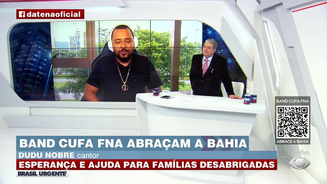 O cantor Dudu Nobre compôs uma música para a campanha Band, Cufa e FNA abraçam a Bahia . Confira!