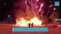 Los platenses revivieron la tradicional fiesta de la quema de muñecos para despedir el año