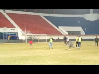 أطفال يقتحمون الملعب ومشجع يهدي وردة لفايلر عقب مباراة الأهلي والمصري