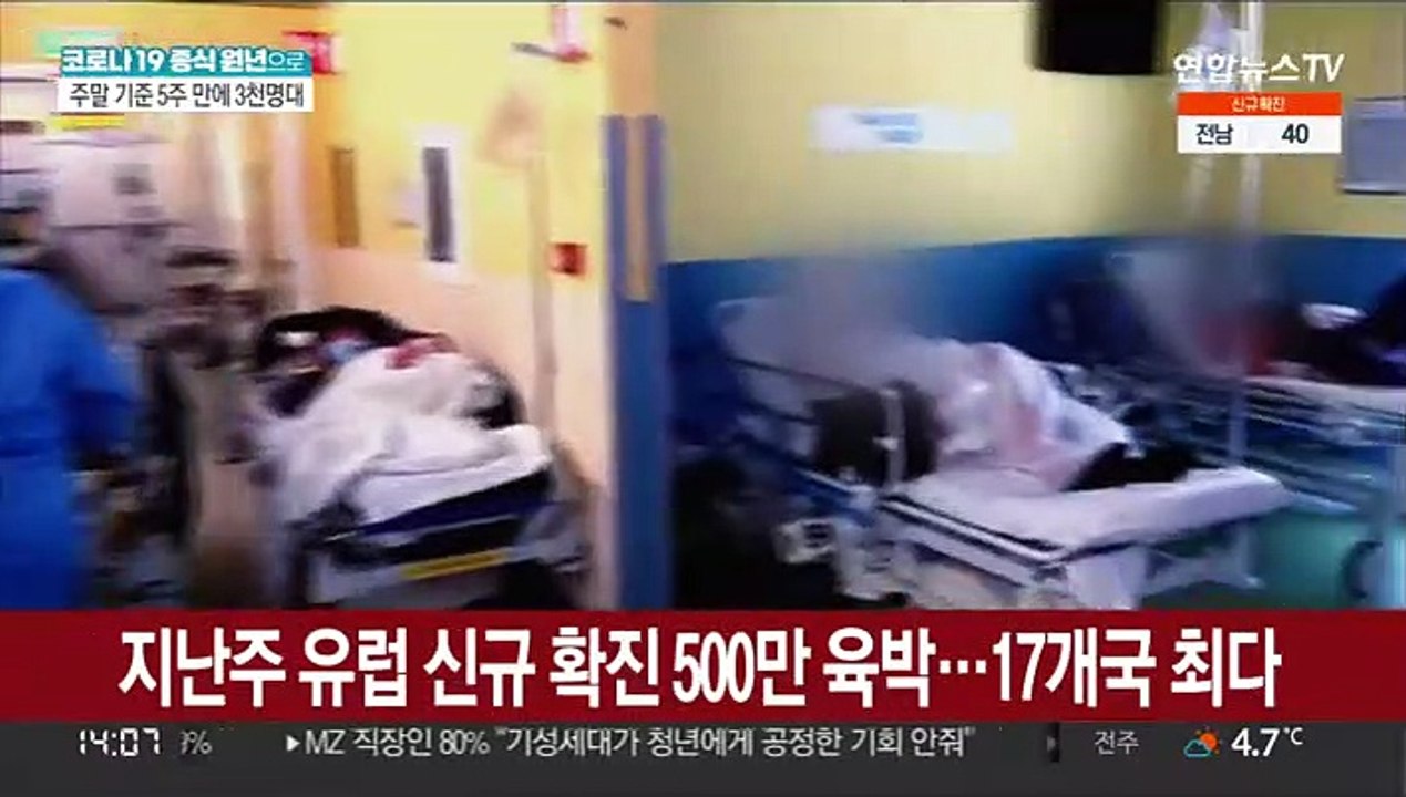 유럽, 연일 최다 확진…"누적 감염 1억명 넘어"