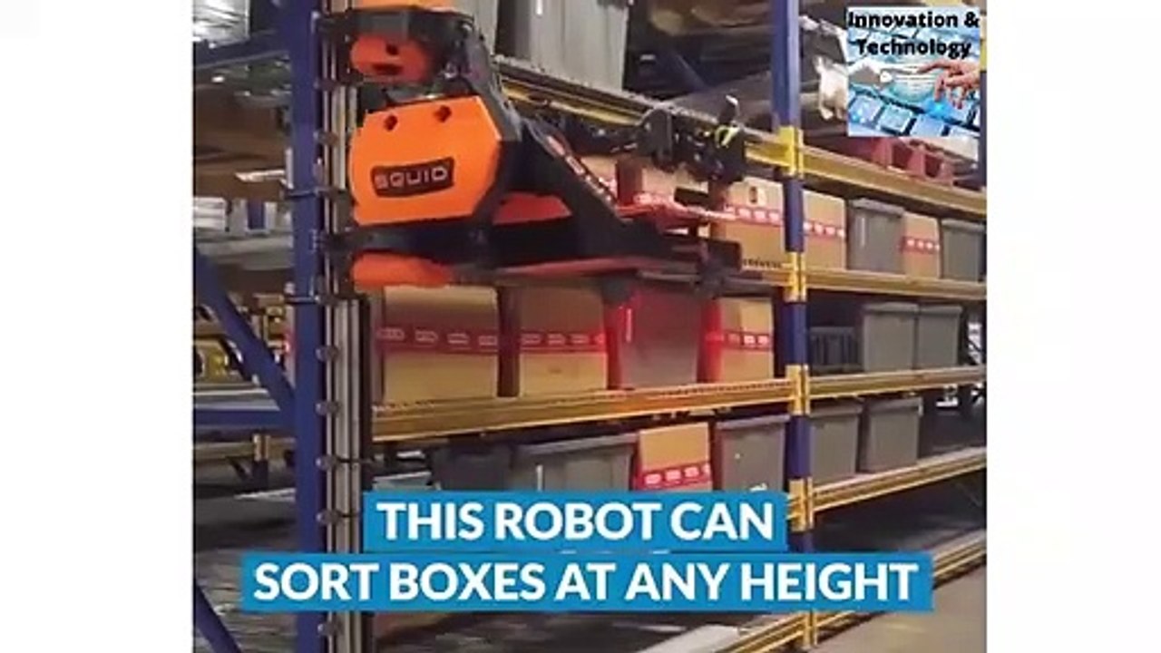 This smart warehouse robot can climb to any height and deliver the package,