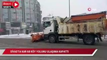 Sivas'ta kar yağışı 68 köy yolunu ulaşıma kapattı