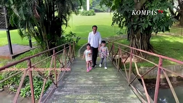 Seru! Momen Jokowi Momong Jan Ethes dan Sedah Mirah Keliling Istana Bogor
