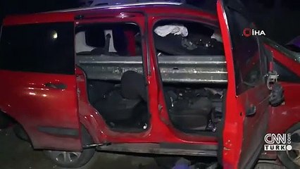 Araç bariyerlere ok gibi saplandı | Video Haber