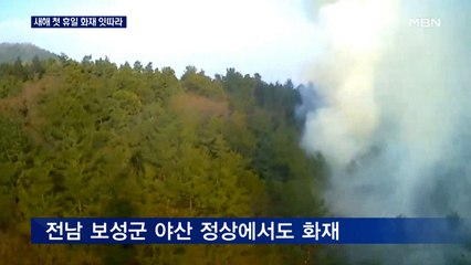 새해 첫 휴일 곳곳서 산불…아파트 주차장 화재로 주민 80명 대피