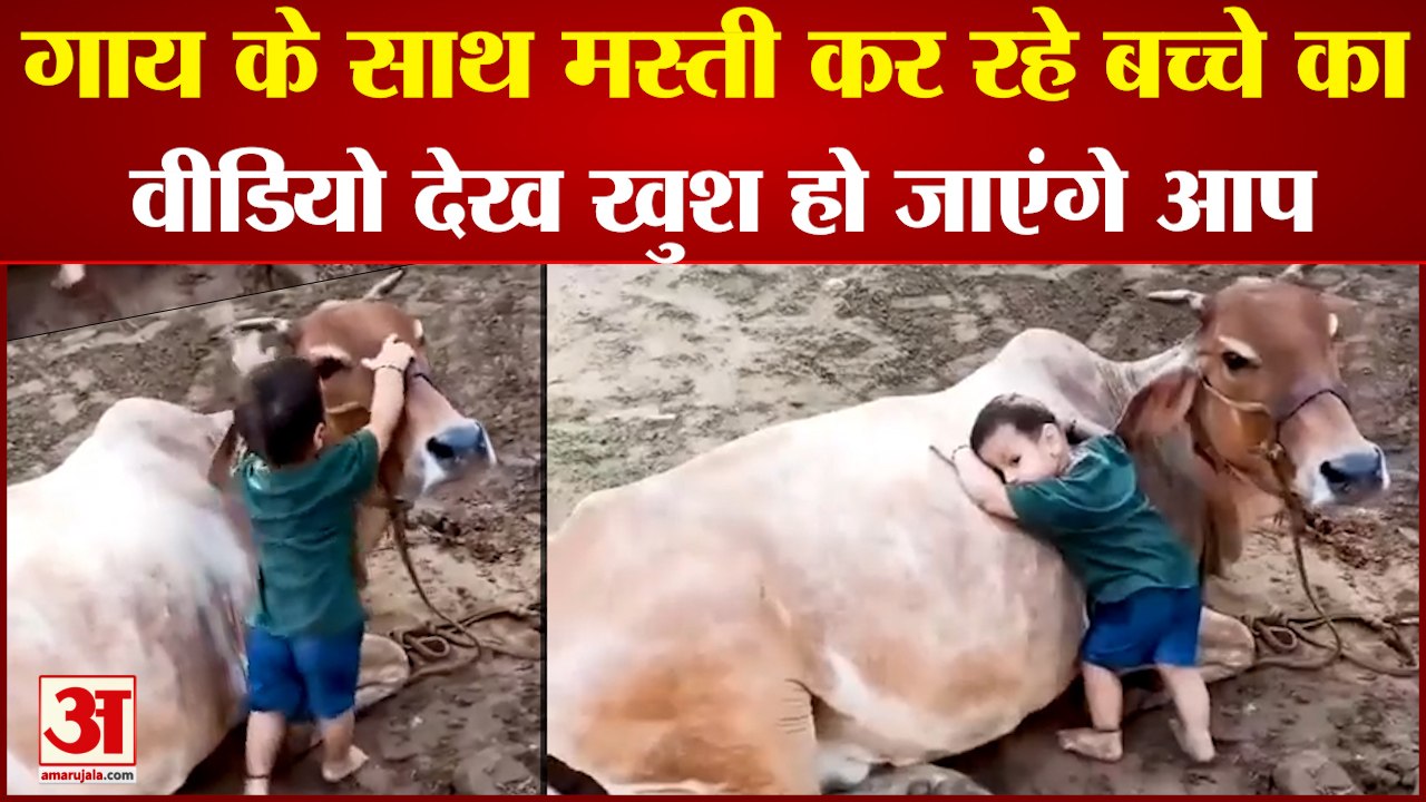 Child Play With Cow: गाय के साथ मस्ती कर रहे बच...
