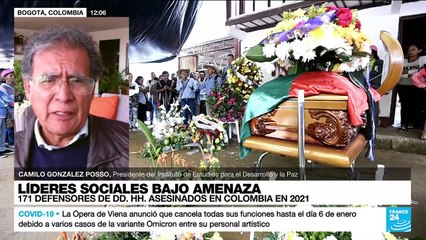 Camilo González: En Colombia "tenemos una situación de violencia descontrolada"