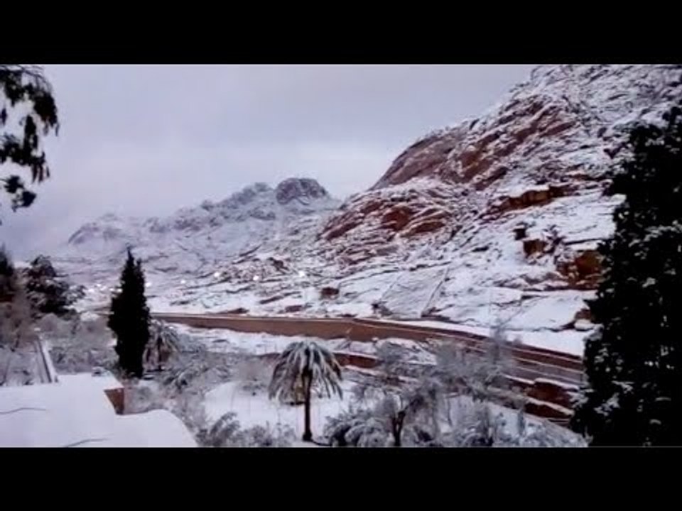 بارتفاع 4 سم .. الثلوج تغطي سانت كاترين