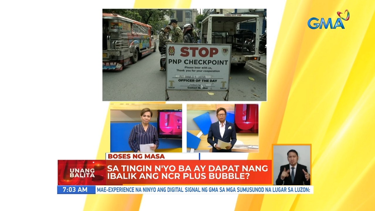 Sa tingin n'yo ba ay dapat nang ibalik ang NCR plus bubble? | UB