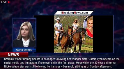 下载视频: Britney Spears unfollows her 'mean a**' sister Jamie Lynn Spears on Instagram - 1breakingnews.com