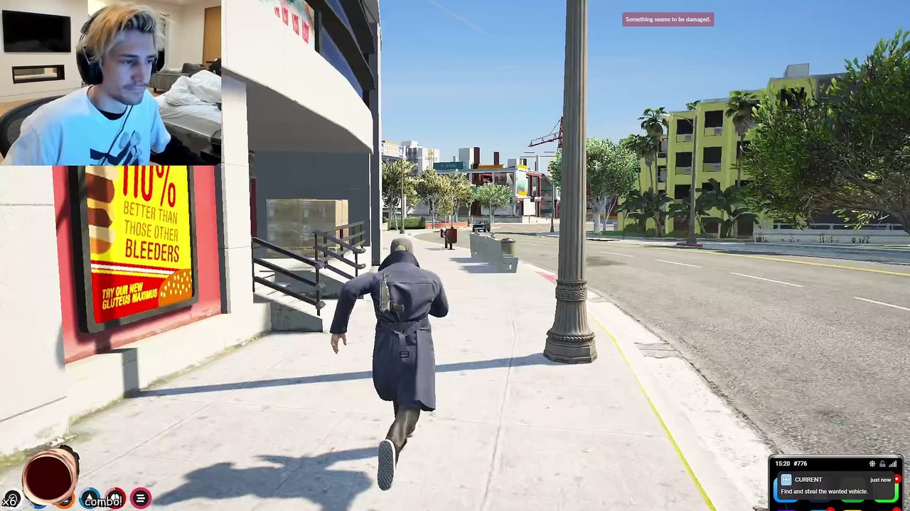 Xqc Drives a Go-Kart around Map 20 minutes before Tsunami to Coconut Mall Music in B Boost (NoPixel)