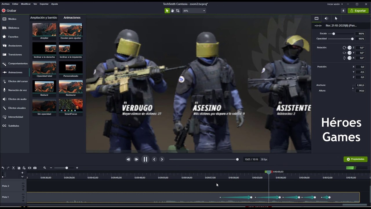 Animaciones con Camtasia: Zoom y Panorámica | Acercar y Alejar tus Vídeos - Camtasia Studio