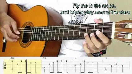 Fingerstyle Guitar Tutorial - Fly Me To The Moon