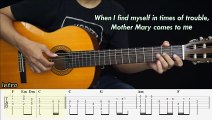 Fingerstyle Guitar Tutorial - The Beatles - Let It Be